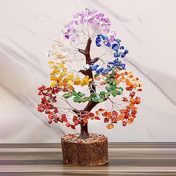 【中古】 Chakra Flow SuzanneSterling＆ChristopherKrotky Seven Chakra Crystal Tree with Tree of Life Pendant